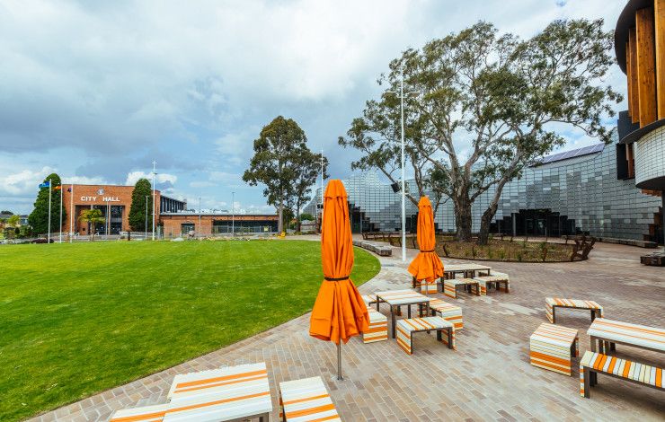 the outdoor area of the springvale community hub