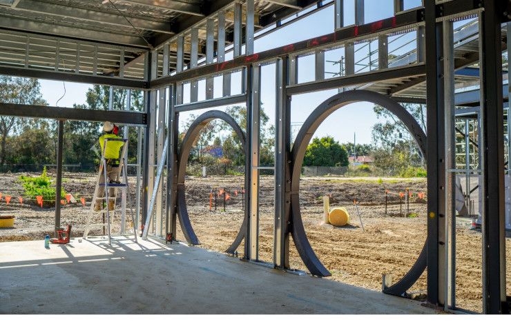 Round windows at Keysborough South Community Hub