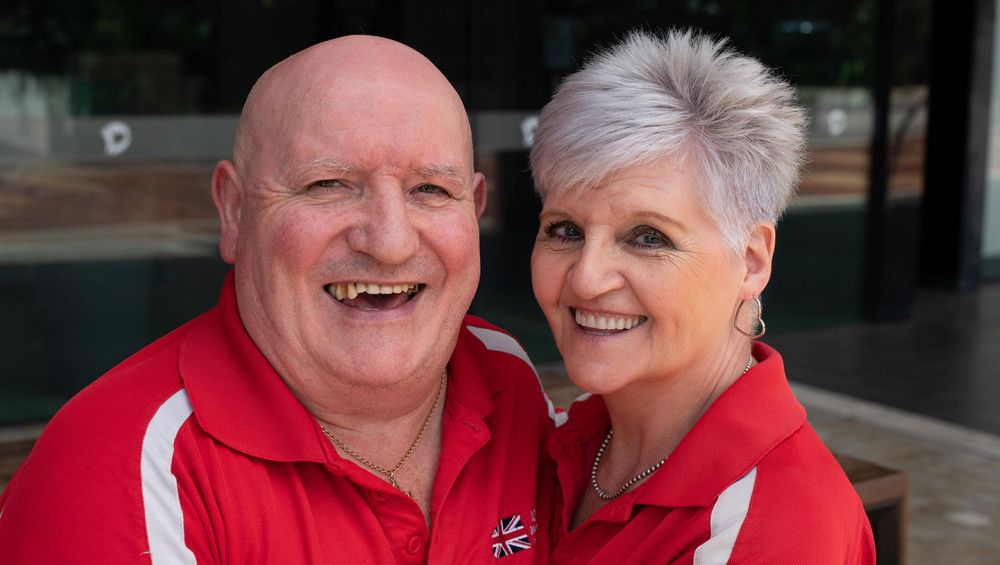 Rob Boyle and his wife smiling