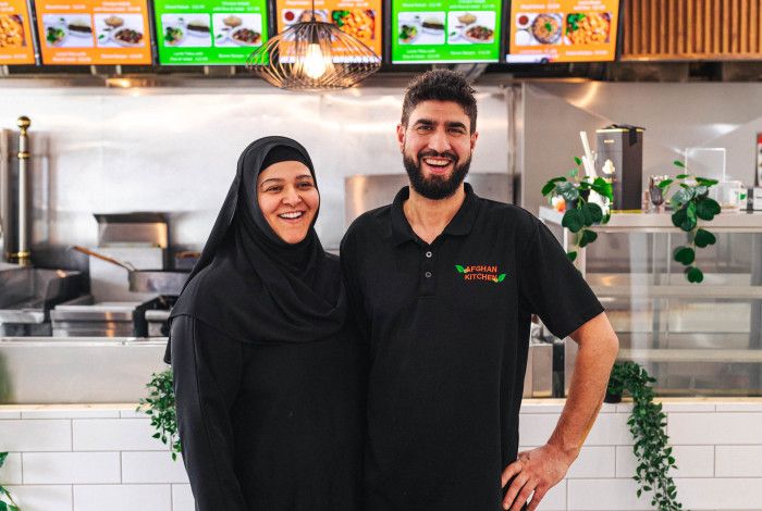 Maryam and Fazlul Hadi Akhoni at Afghan Kitchen.