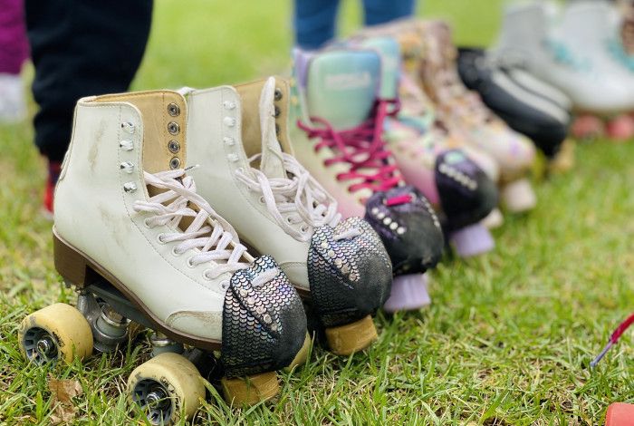 roller skates in a line