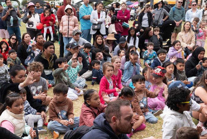 People enjoying a festival