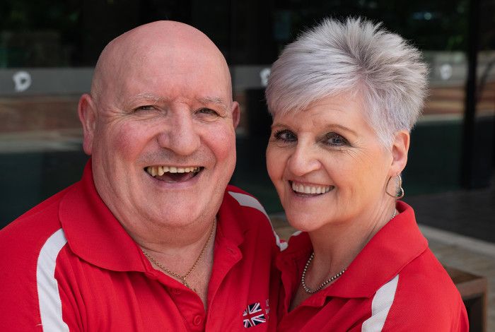 Rob Boyle and his wife smiling