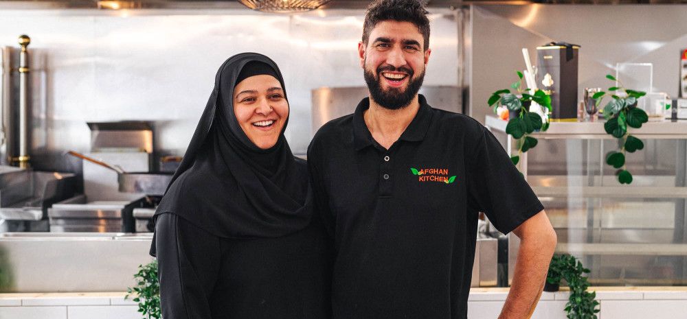 Maryam and Fazlul Hadi Akhoni at Afghan Kitchen.