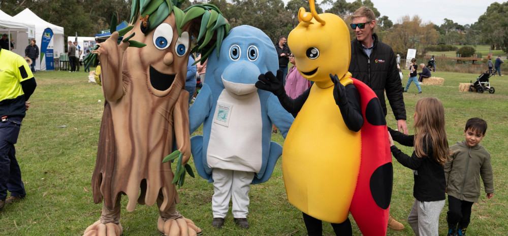 three environment mascots 