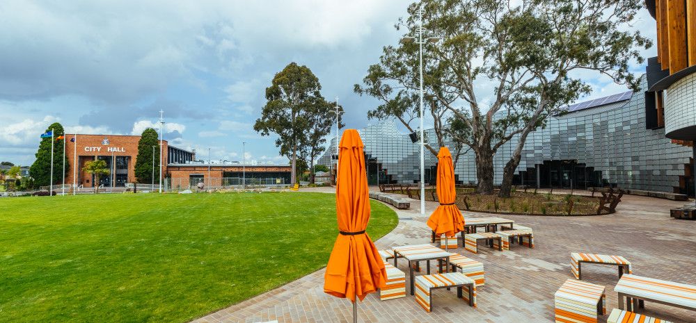 the outdoor area of the springvale community hub