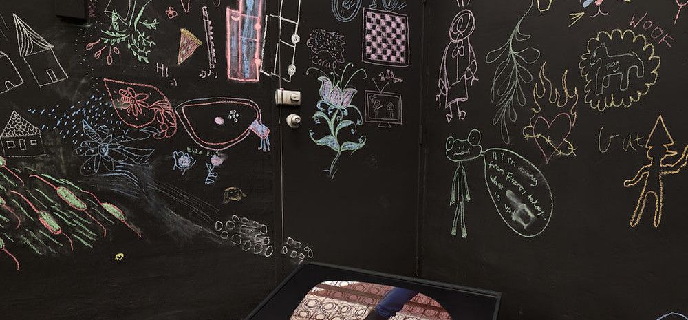 Chalk drawings on a black background