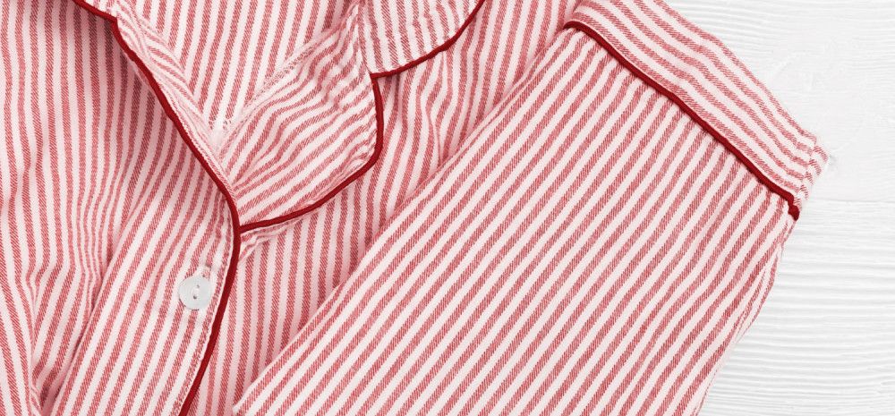 Pyjama top with red strips