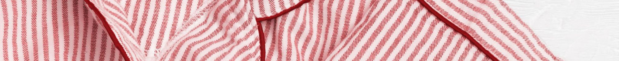 Pyjama top with red strips