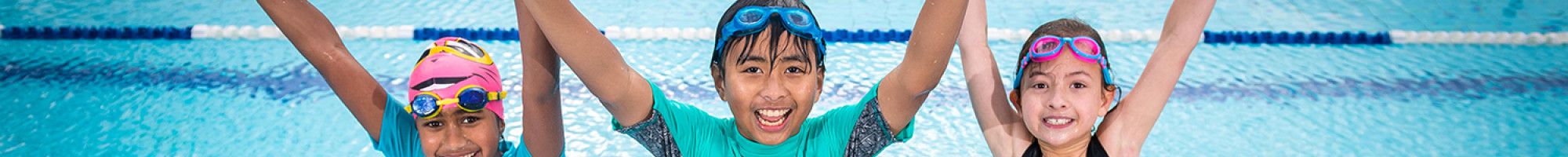 Children swimming in a pool