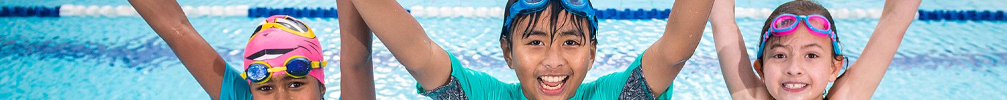 Children swimming in a pool