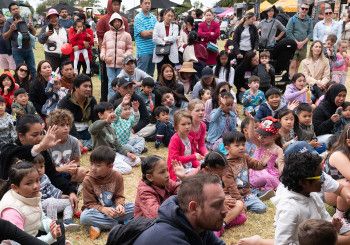 People enjoying a festival