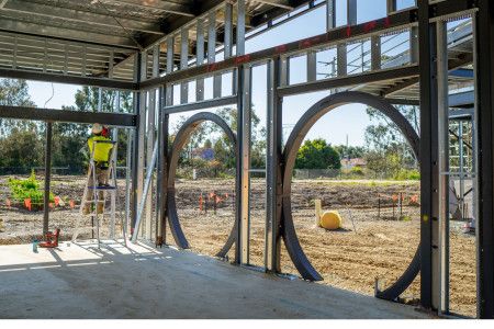 Round windows at Keysborough South Community Hub