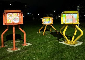 Pudding Lanterns at Night - Copas Park