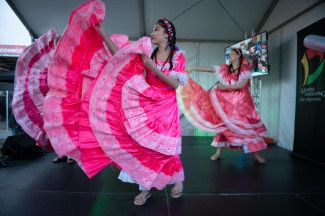 A group performing