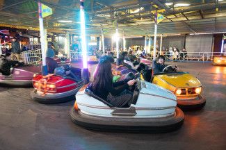 People playing on an amusement ride