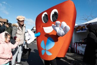 Mount Buller Mascot posing for a photo