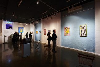 People enjoying the exhibition on opening night