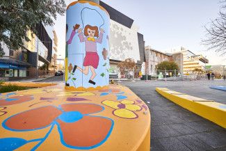 Olana Janfa's Harmony mural in settlers square