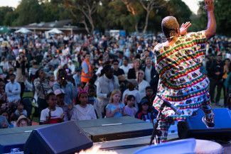 A performer dancing