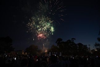 A fireworks display