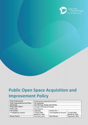 Public Open Space Acquisition and Improvement Policy cover page