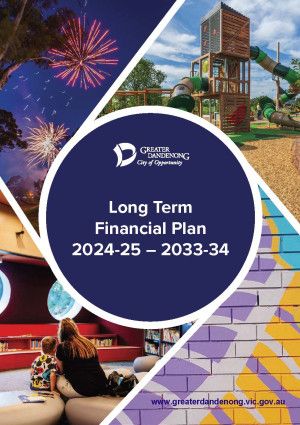 LTFP cover with photos of playground, fireworks and library