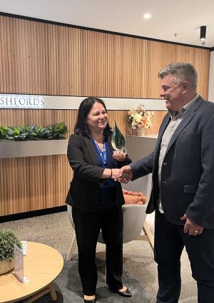 two people shaking hands