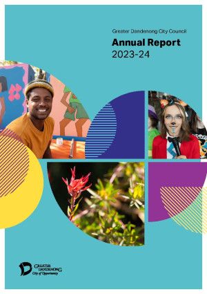 Annual Report Cover 2023-24 with people and plants